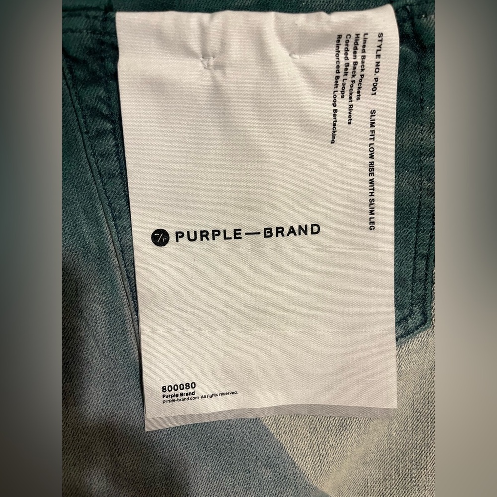 Purple brand coated diagonal light indigo/multicolor Men's Jeans with tags 30 - Picture 13 of 13